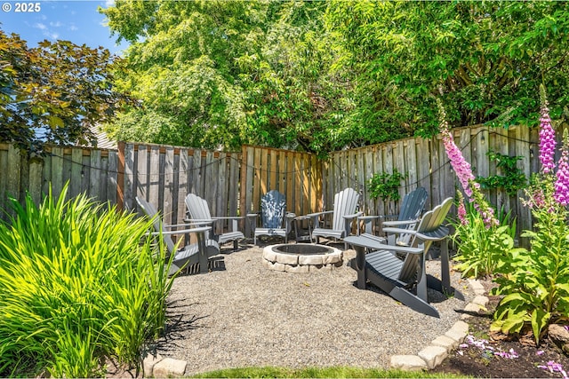 20525 Martin Ct, West Linn, OR 97068 - fenced backyard with an outdoor fire pit