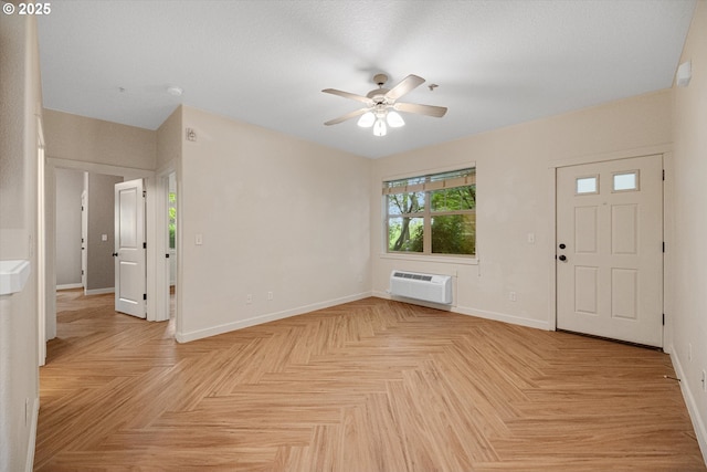 630 NE Adwick Dr, Hillsboro, OR 97006 - entrance foyer featuring a wall mounted air conditioner, baseboards, and ceiling fan
