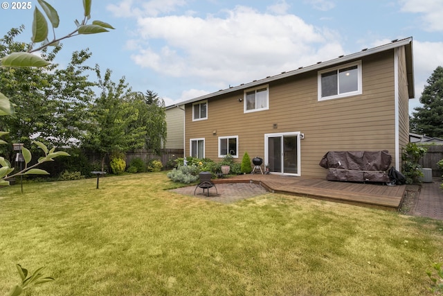 16506 NE 13th St, Vancouver, WA 98684 - back of house featuring a wooden deck and an outdoor living space with a fire pit