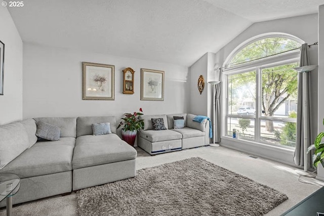 1227 Trent Ave, Keizer, OR 97303 - living room with carpet floors and lofted ceiling