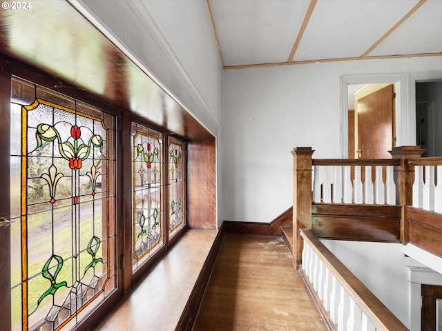 interior space with hardwood / wood-style flooring