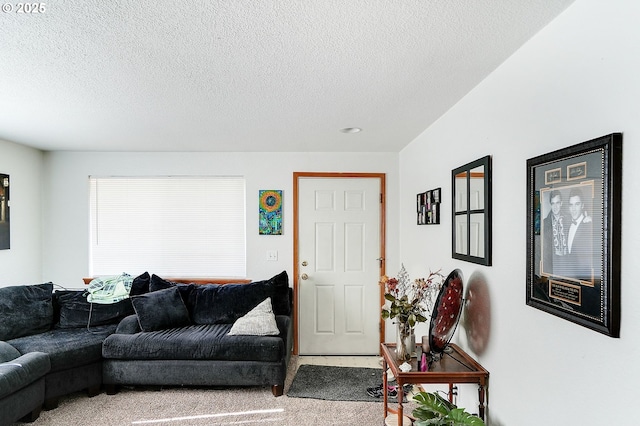 1884 S Skyline Village Loop, Salem, OR 97306 - carpeted living room with a textured ceiling