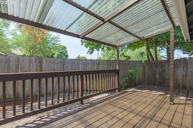 2817 Applewood Ln, Eugene, OR 97408 - wooden terrace featuring a fenced backyard