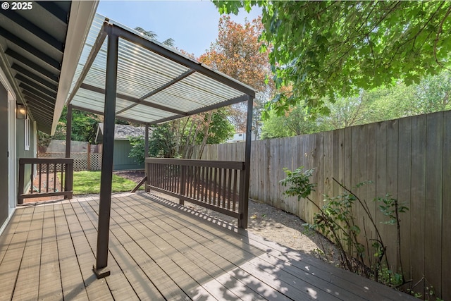 2817 Applewood Ln, Eugene, OR 97408 - wooden deck with a fenced backyard