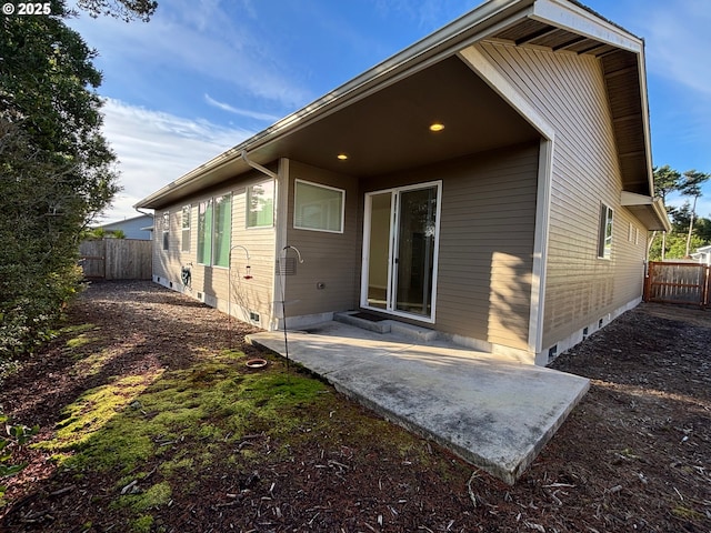 rear view of house featuring a patio area