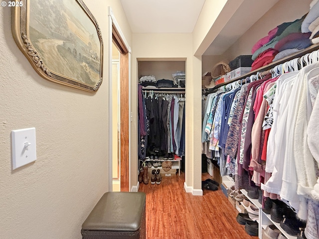 spacious closet featuring wood finished floors