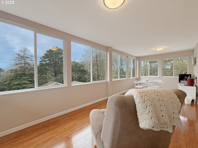 sunroom with plenty of natural light