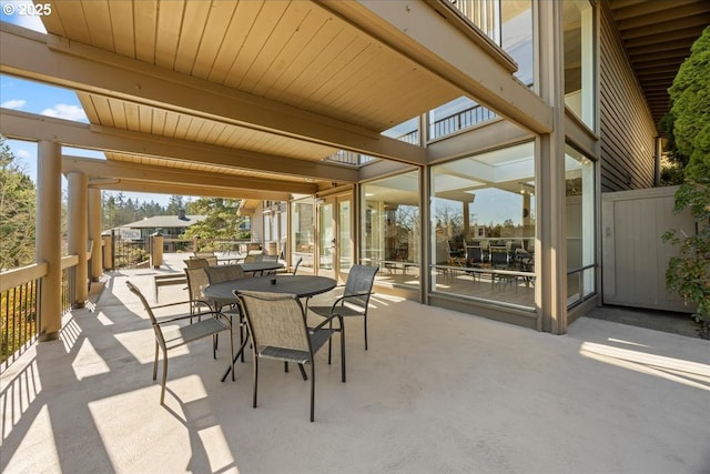 view of patio featuring outdoor dining area