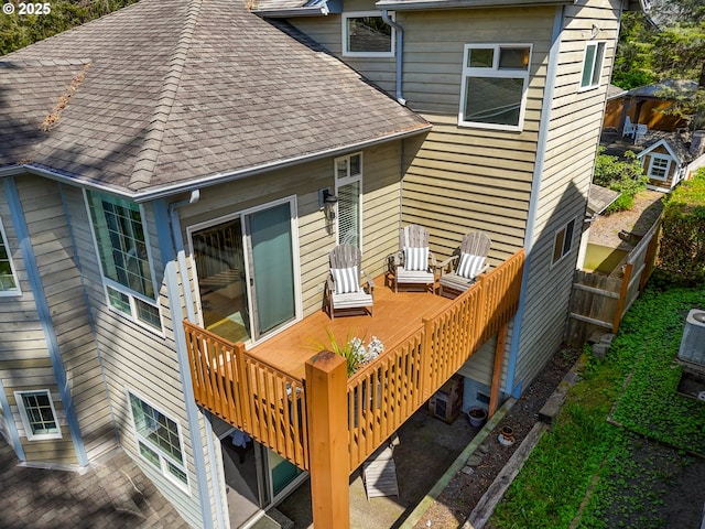wooden terrace with stairway