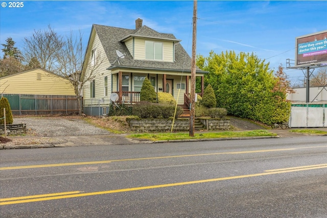 view of front of property with a porch