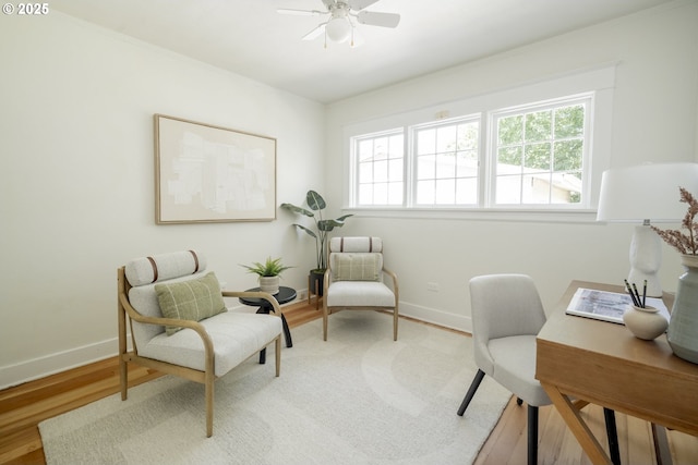 2814 NE 34th Ave, Portland, OR 97212 - office featuring healthy amount of natural light, wood finished floors, a ceiling fan, and baseboards