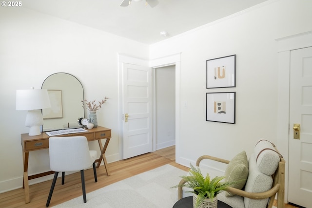 2814 NE 34th Ave, Portland, OR 97212 - office space featuring light wood-style floors, a ceiling fan, and baseboards