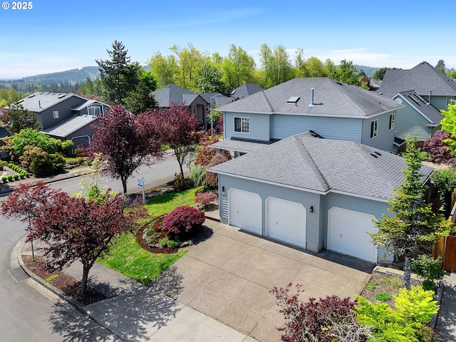 aerial view with a residential view