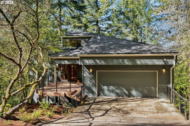 garage with driveway