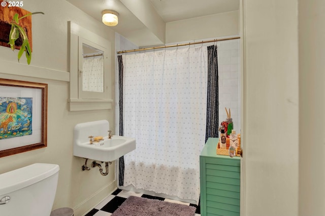 2066 NW Overton St, Portland, OR 97209 - full bath with tile patterned floors and shower / bath combination with curtain
