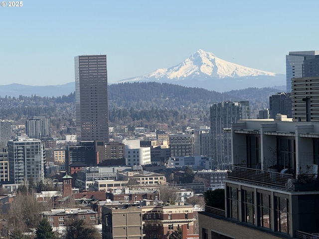 property's view of city featuring a mountain view