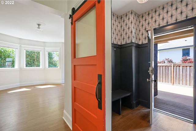 bathroom featuring hardwood / wood-style floors