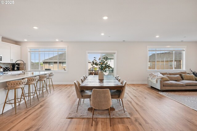 12545 SW Palermo St, Wilsonville, OR 97070 - dining area featuring light wood-style floors, healthy amount of natural light, recessed lighting, and baseboards