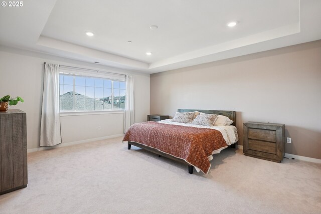 12545 SW Palermo St, Wilsonville, OR 97070 - bedroom with a raised ceiling, carpet, baseboards, and recessed lighting