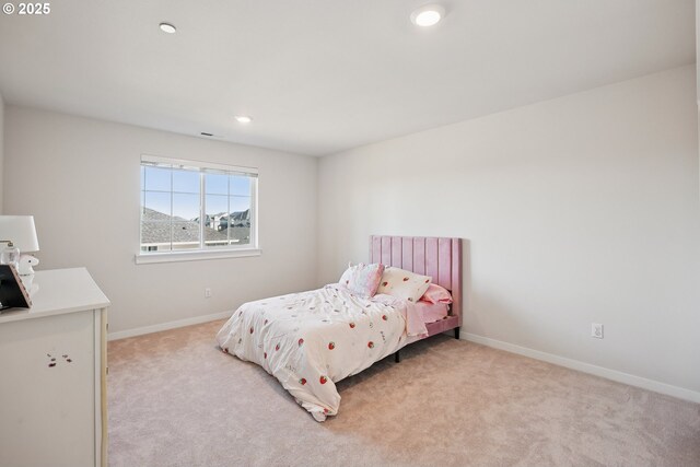 12545 SW Palermo St, Wilsonville, OR 97070 - bedroom featuring light carpet, recessed lighting, and baseboards