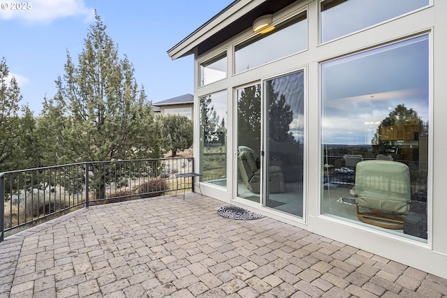 view of patio / terrace featuring a balcony