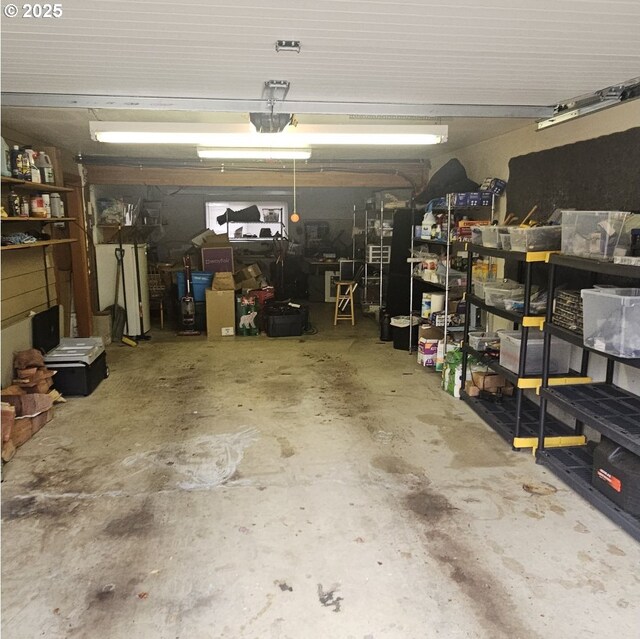 view of patio with a storage shed