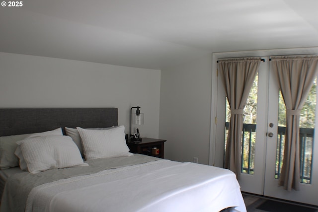 bedroom with french doors and access to outside
