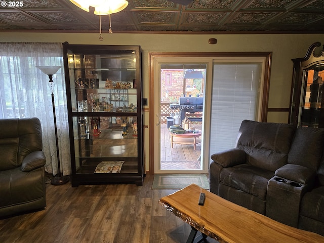 living room featuring wood-type flooring