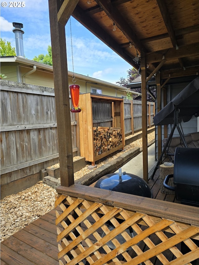 view of wooden terrace