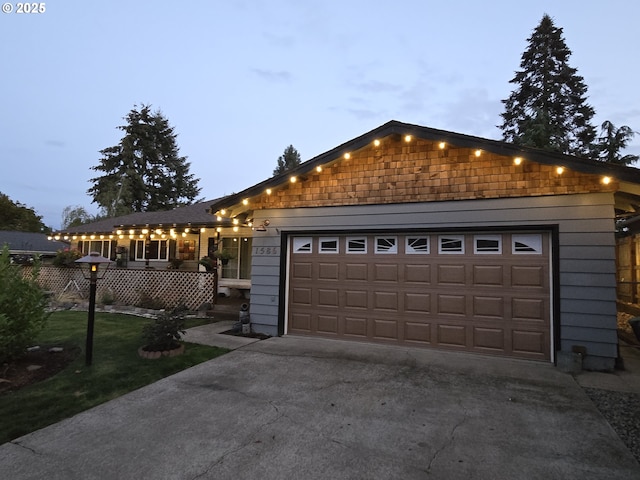 view of front of home featuring a garage