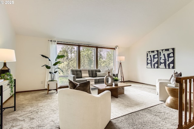 9080 NW Sherry Ct, Portland, OR 97229 - living room featuring lofted ceiling and baseboards