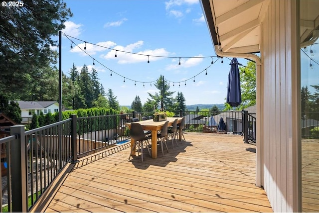 10701 SE Stevens Way, Happy Valley, OR 97086 - wooden terrace with outdoor dining area