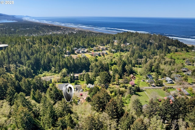 9320 Nehalem Rd, Manzanita, OR 97130 - birds eye view of property with a water view and a view of trees