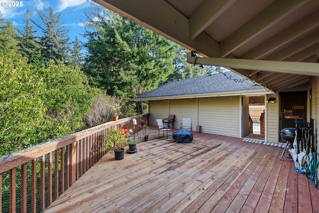 view of wooden deck