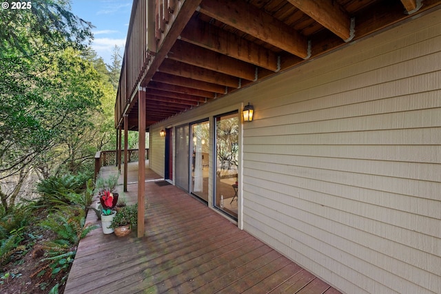 view of wooden deck