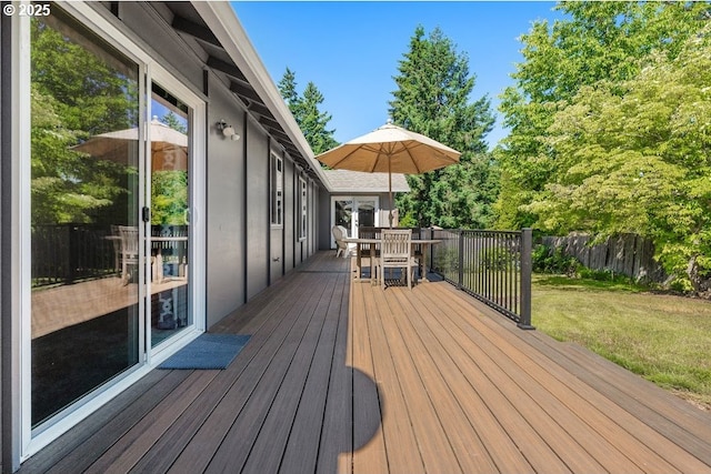 11595 SW Fairview Ln, Tigard, OR 97223 - wooden deck with outdoor dining space