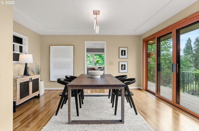 3132 SW Altadena Ter, Portland, OR 97239 - dining space featuring healthy amount of natural light, light wood finished floors, and baseboards