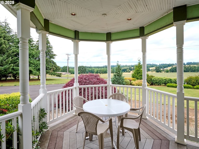 wooden deck featuring covered porch