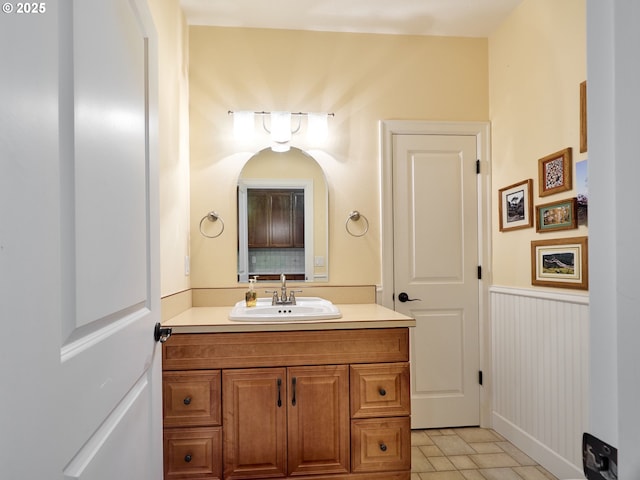 bathroom featuring vanity and tile patterned floors