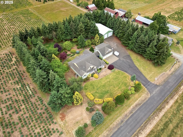 bird's eye view featuring a rural view