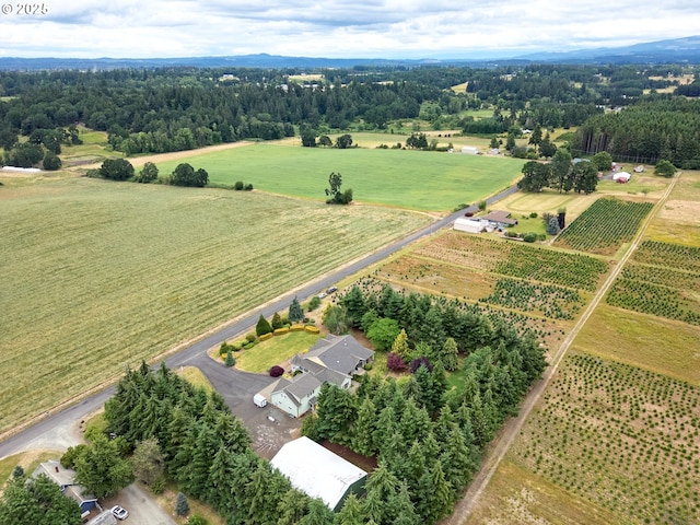 bird's eye view featuring a rural view