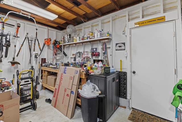1910 Lincoln St, North Bend, OR 97459 - basement featuring a workshop area