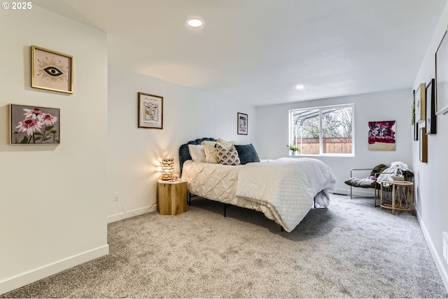 bedroom with carpet floors