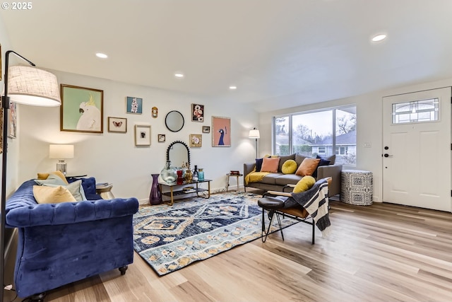 living room with wood-type flooring