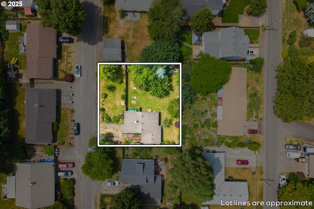 4315 SE Rhodesa St, Milwaukie, OR 97222 - aerial view of residential area featuring property boundaries highlighted