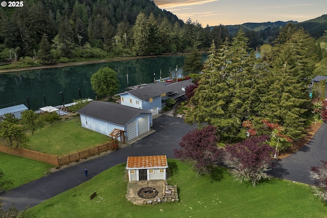 9202 Phey Ln, Florence, OR 97439 - bird's eye view featuring a water view and a forest view