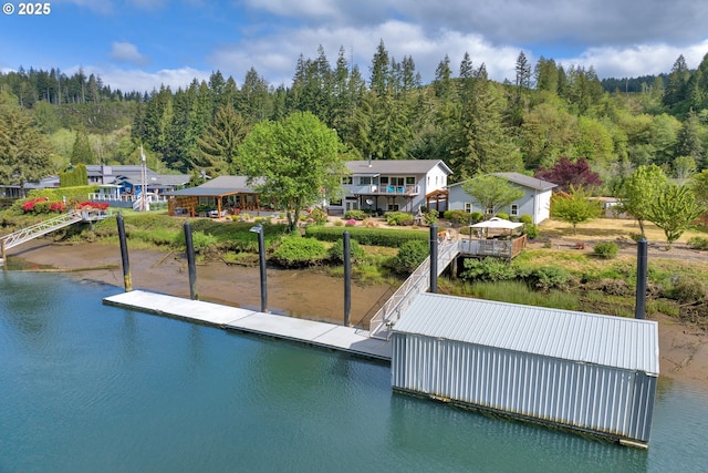 9202 Phey Ln, Florence, OR 97439 - view of dock with a view of trees and a water view