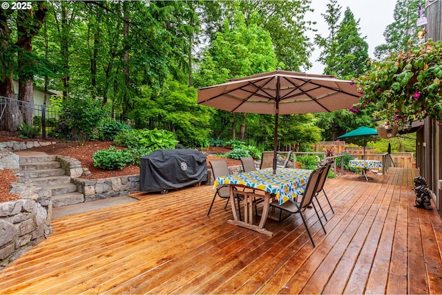 11 Da Vinci St, Lake Oswego, OR 97035 - wooden deck featuring outdoor dining area and area for grilling