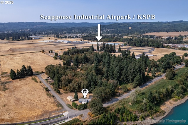 34546 Moore Rd, Scappoose, OR 97056 - aerial view of property and surrounding area featuring a mountainous background