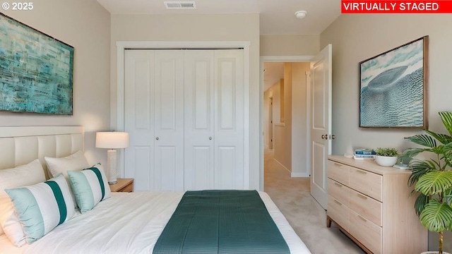 17197 SE Maple Hill Ln, Happy Valley, OR 97086 - bedroom with a closet and light colored carpet